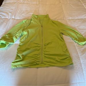 Calvin Klein/women’s zipper jacket, lime green,size M